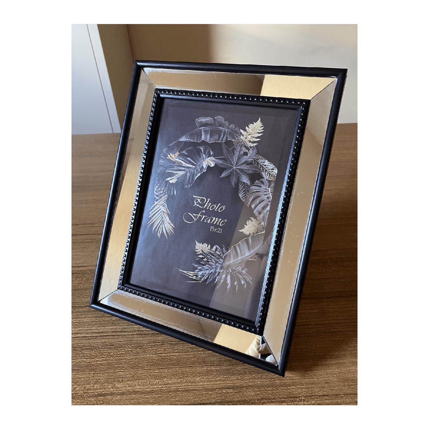 Зеркальная рамка, Черная зеркальная фоторамка, Стеклянная рамка 15х21см