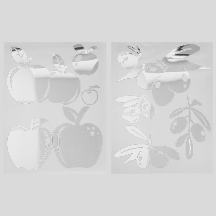 Наклейка интерьерная зеркальная «Фрукты и ягоды», 31.5×41 см, МИКС